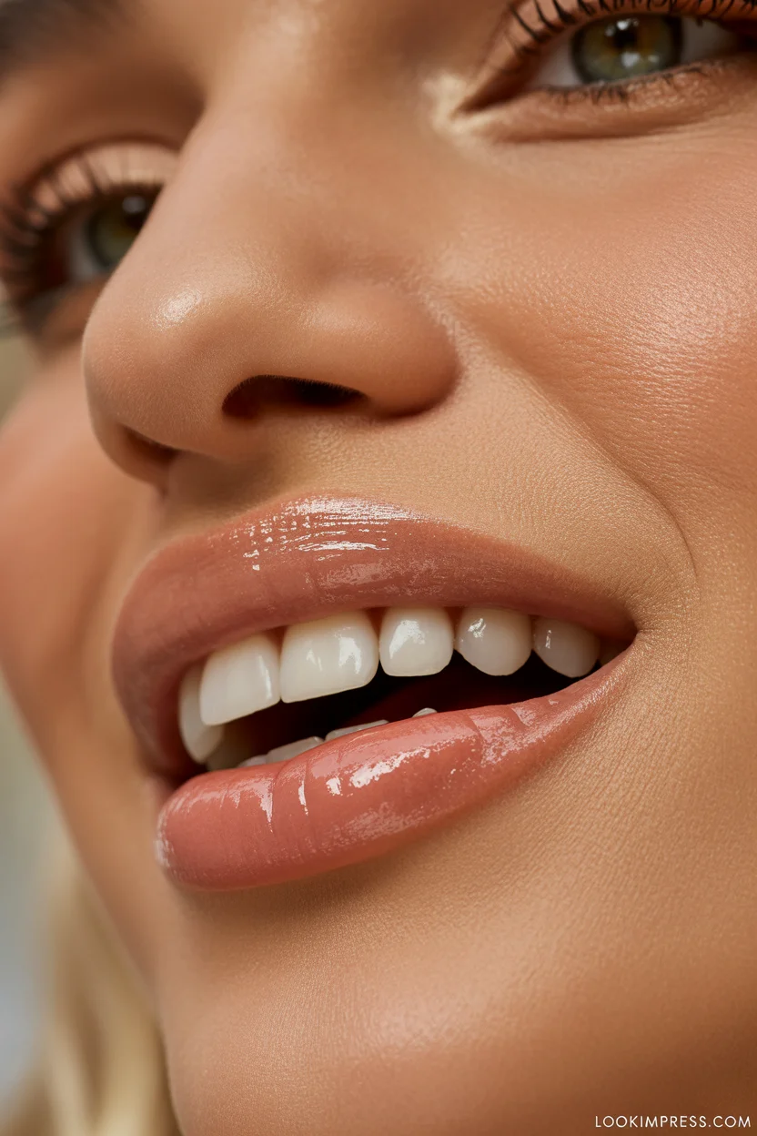 Peachy nude lipstick shade