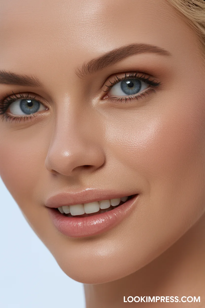  Glass skin dewy makeup look