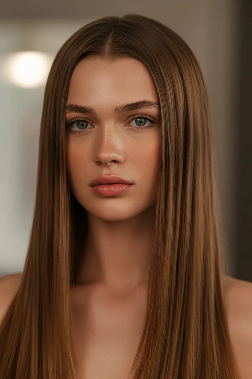  Sleek straight western glam hairstyle
