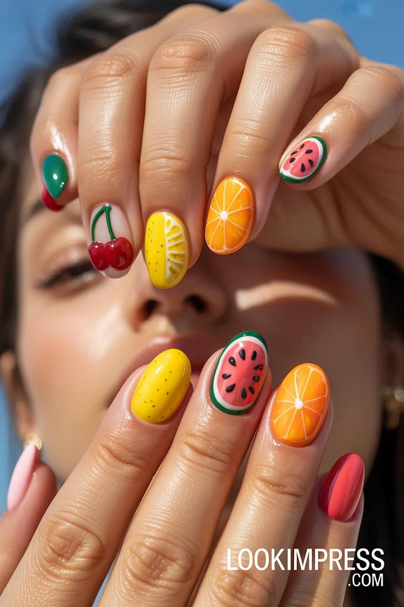 Fruity summer nail art designs