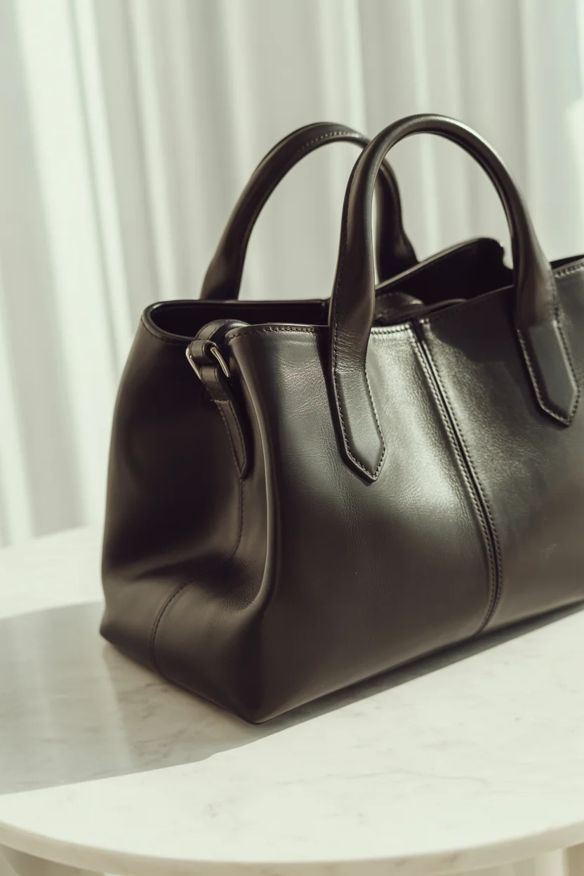  Classic black leather handbag