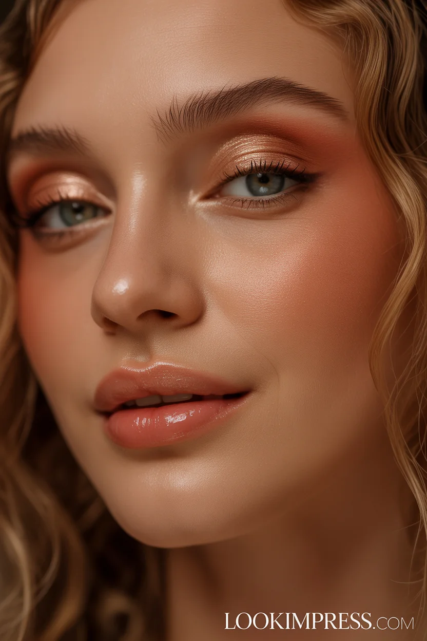 Romantic candlelight dewy makeup look