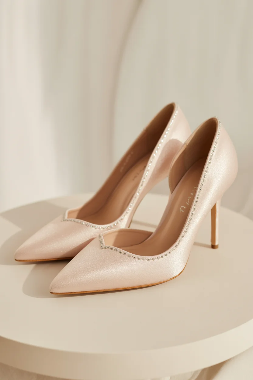  Soft nude wedding heels