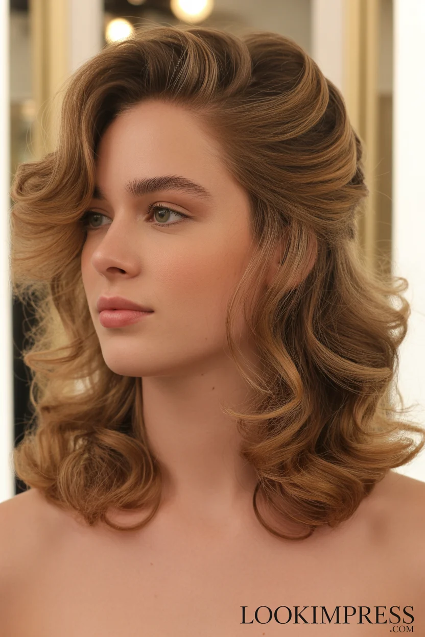 Half-up medium hairstyle