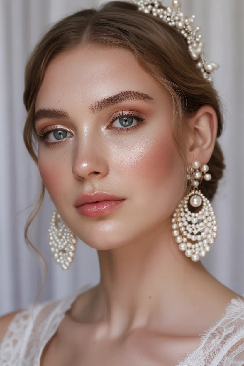  Pearl-inspired soft glam bridal makeup