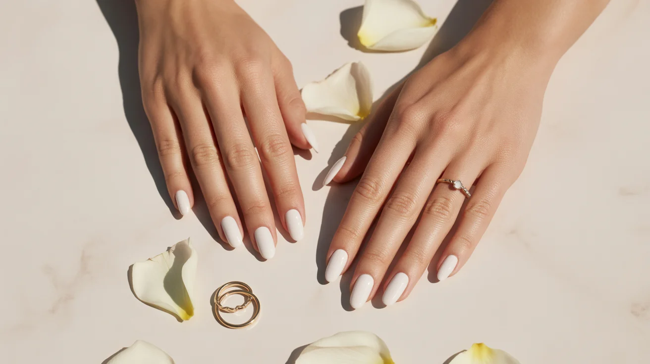 Beautiful nail designs for women on elegant almond-shaped nails with milky glaze finish