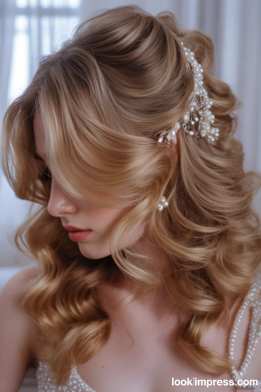  Pearl accessory prom hairstyle