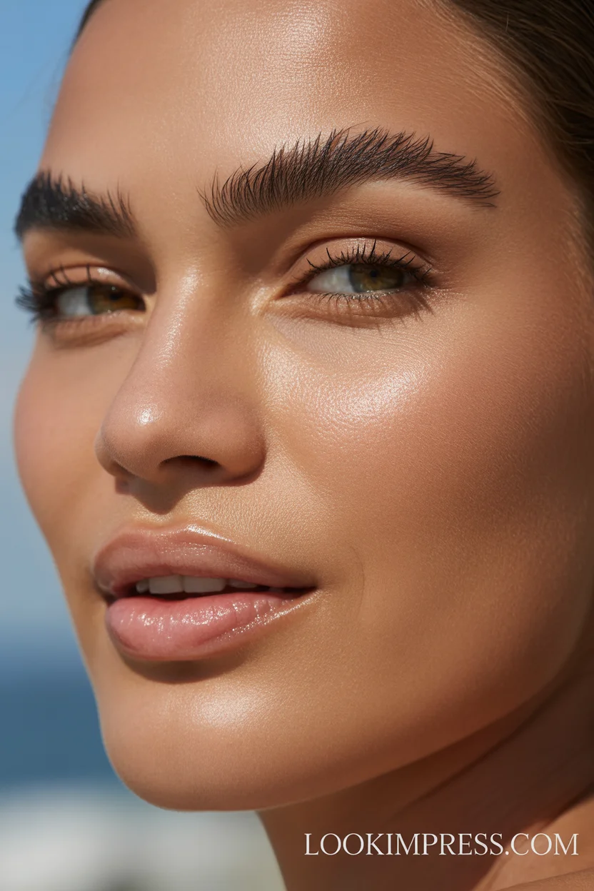 Clean girl dewy makeup look