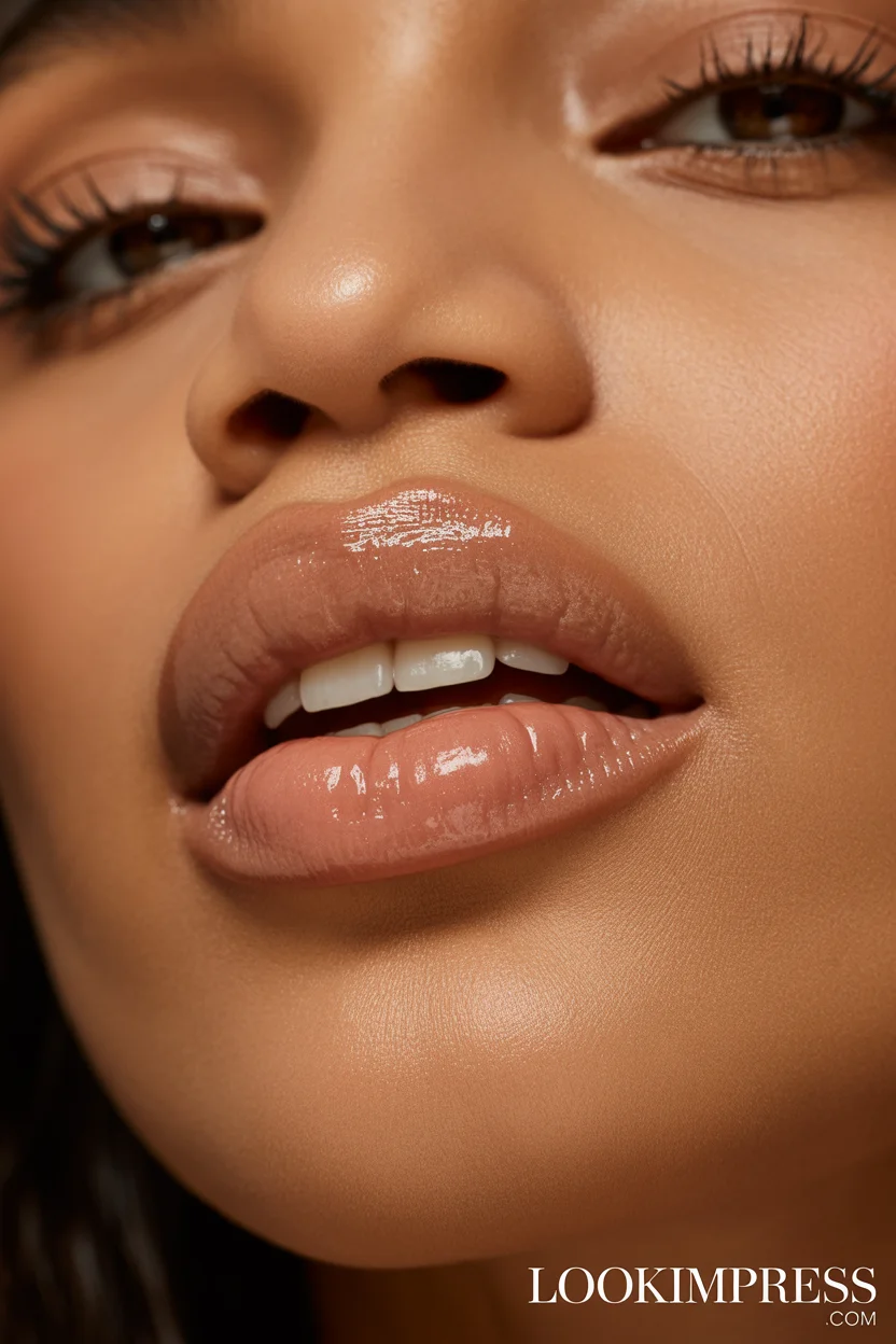 Caramel nude lipstick shade