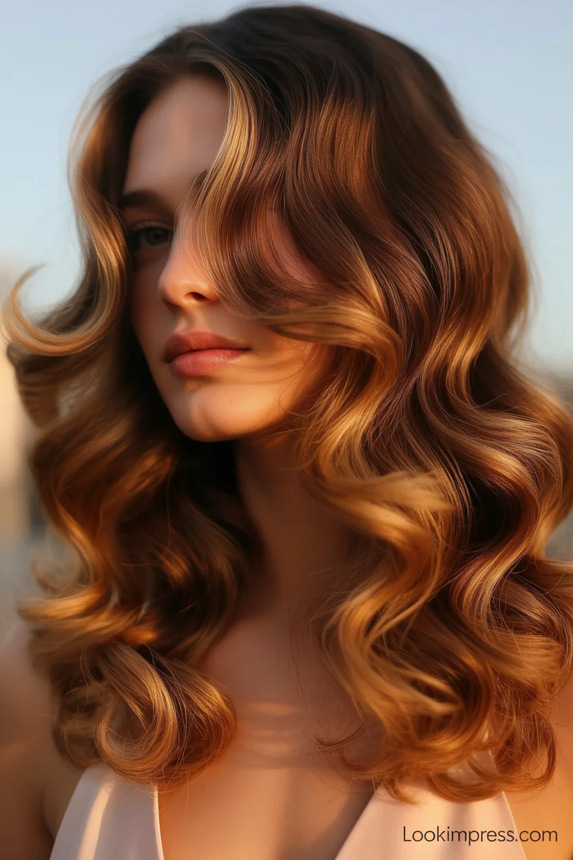  Warm caramel brown hair color