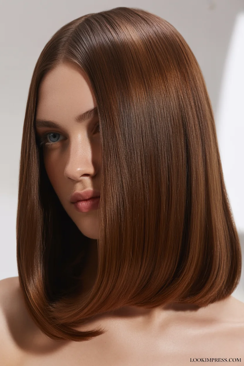  Sleek shoulder-length hairstyle
