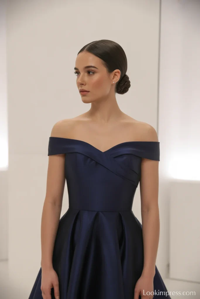 Sleek half-up bun formal hairstyle for girls with center part
