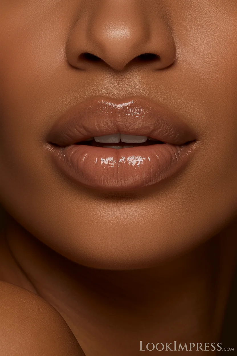 Mocha brown nude lipstick