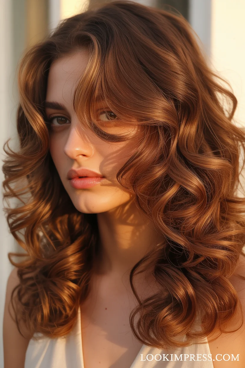  Honey brown highlighted brunette hair