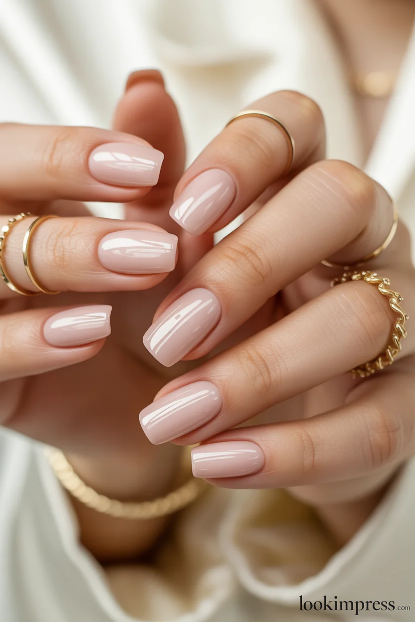Glossy lip-gloss gel nails