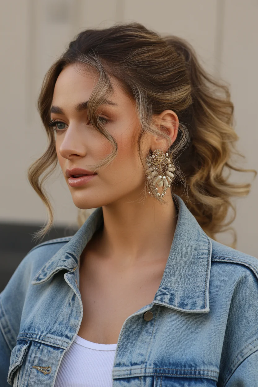  High volume ponytail western hairstyle
