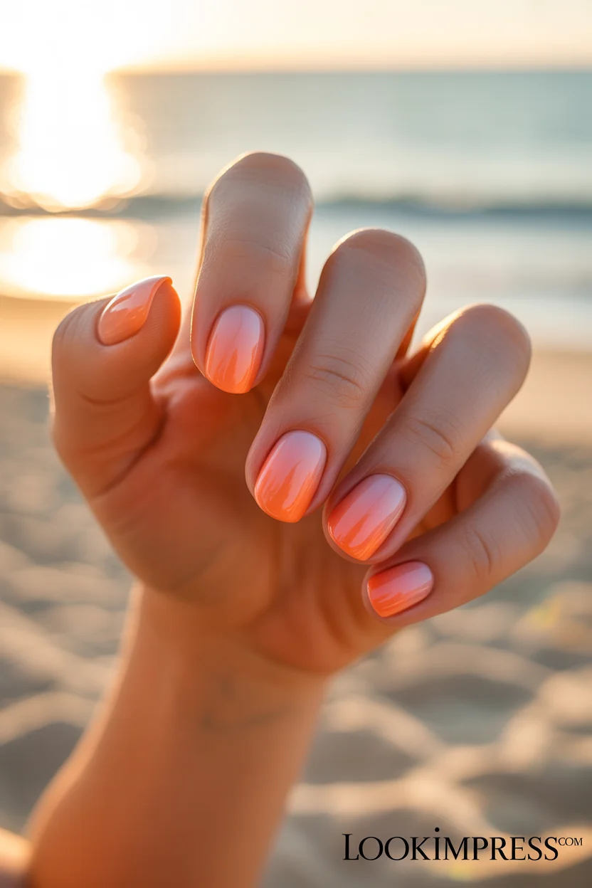 Sunset ombre summer nails