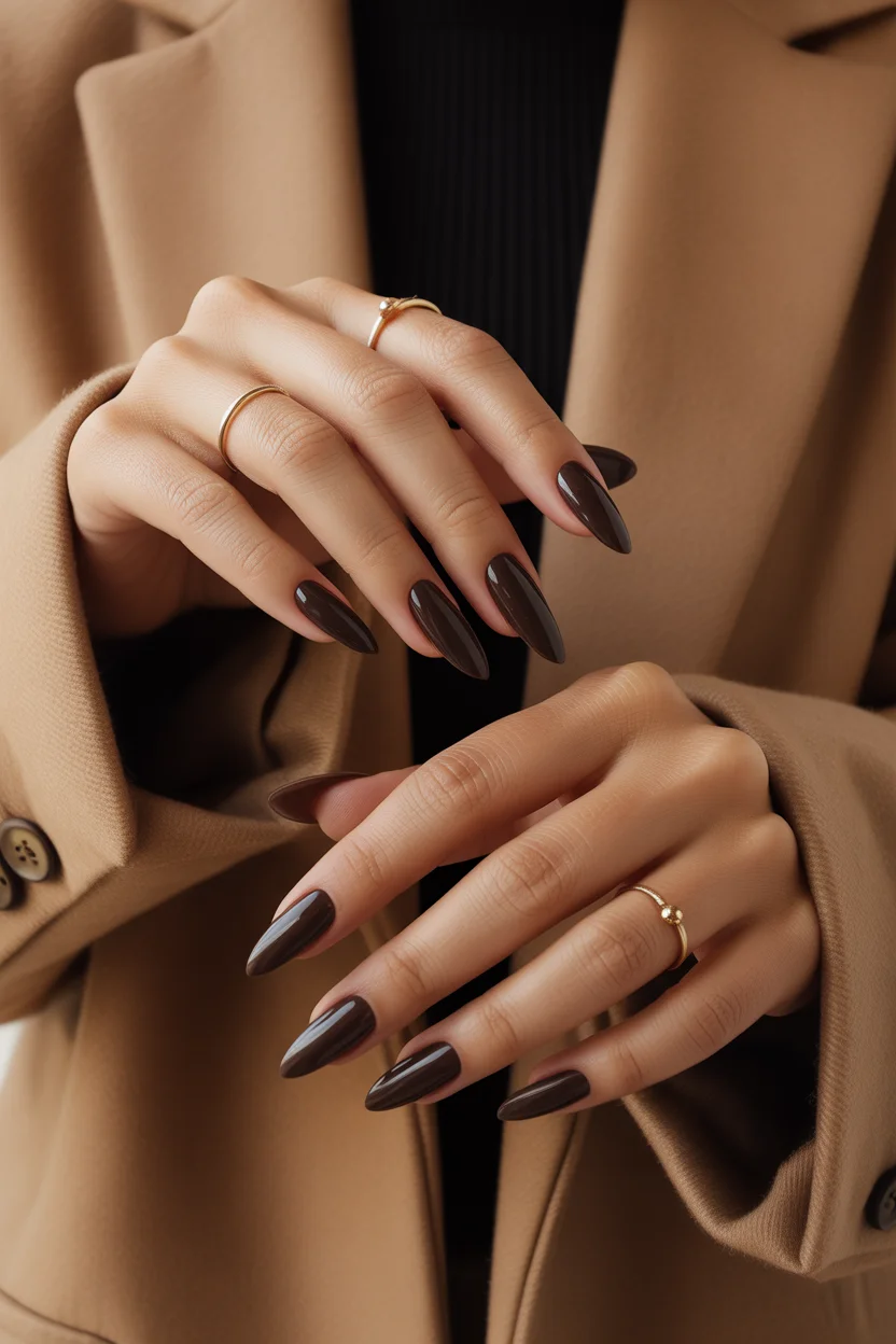  Dark espresso winter nail inspiration