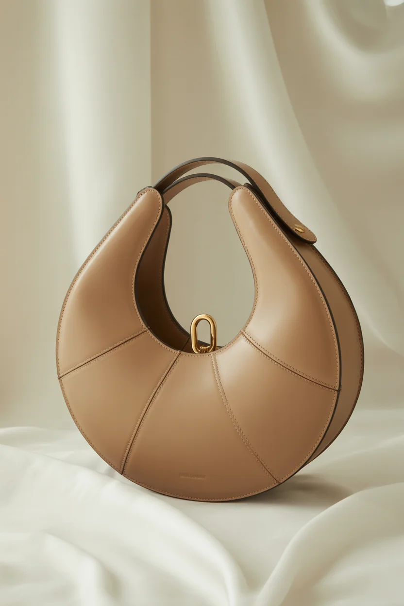 Minimalist crescent handbag trend