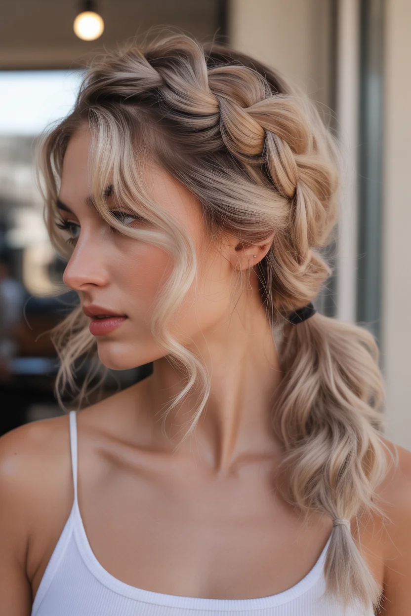  Bubble braid ponytail western hairstyle

