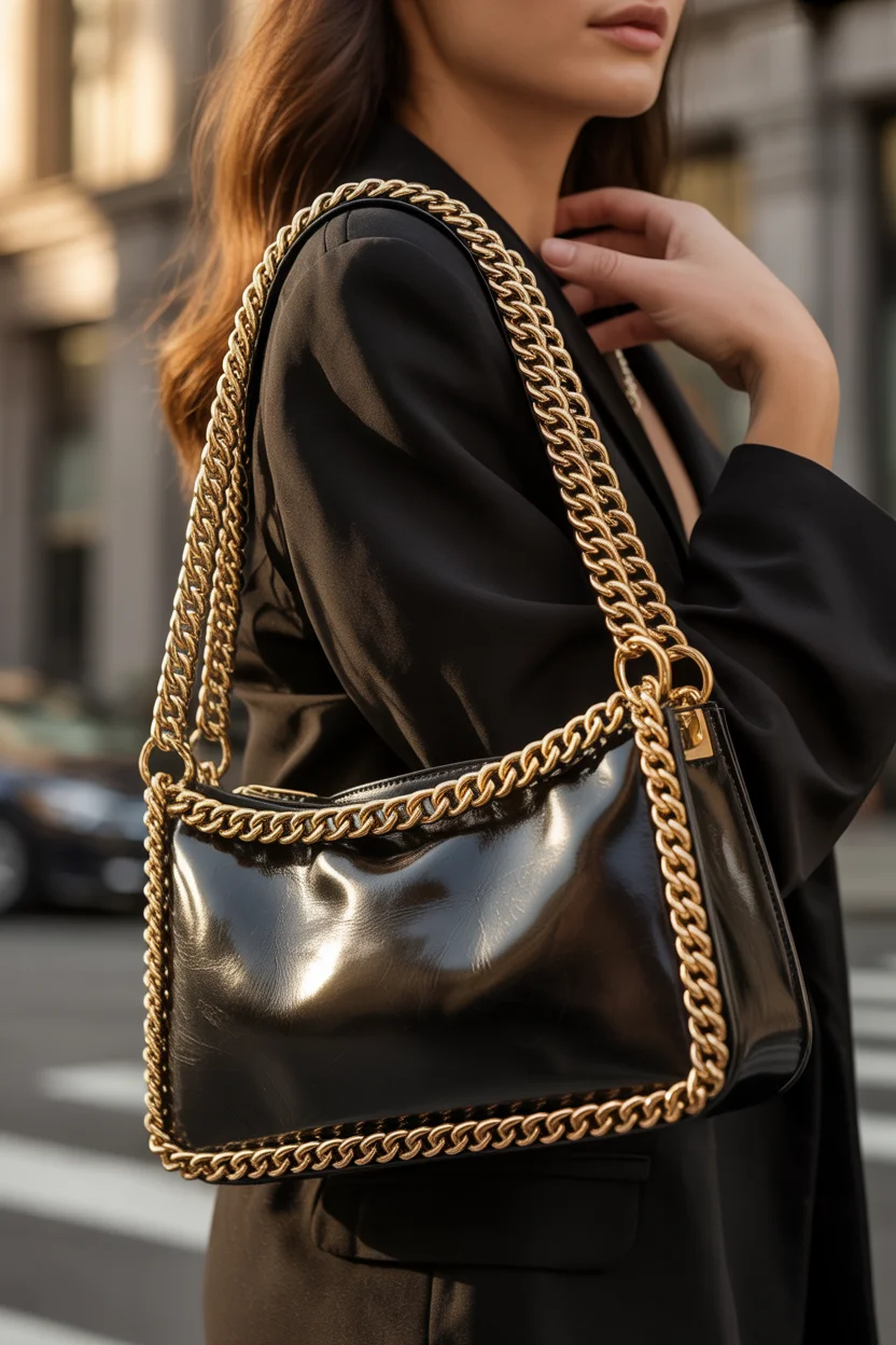  Chain strap shoulder handbag