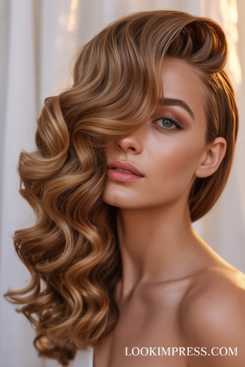  Side-swept curls prom hairstyle