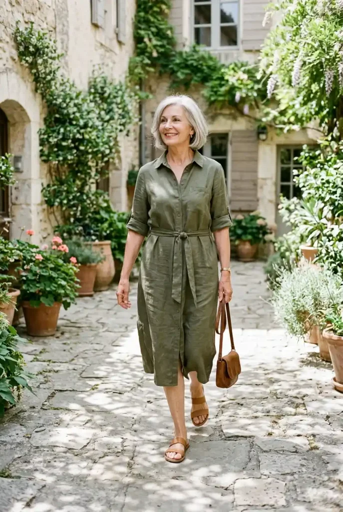 A shirt dress handles the top and bottom in one piece.